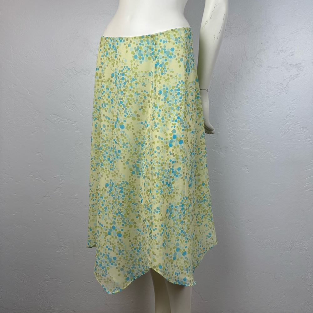 Apostrophe Green Abstract Vintage Asymmetrical Skirt Size 16 Cottagecore Fairy